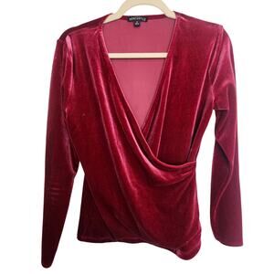 J. Crew Mercantile Women Velvet Surplice Stretch Top S Cocktail Evening Romantic